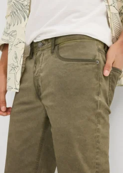 Bermudas largas elásticas con aspecto lavado, regular fit