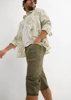 Bermudas largas elásticas con aspecto lavado, regular fit