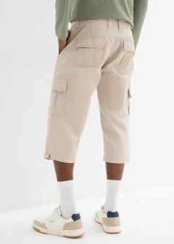 Bermudas largas tipo cargo con corte regular de algodón puro