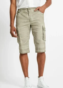 Bermudas largas y elásticas, tipo cargo, con corte cómodo, regular fit