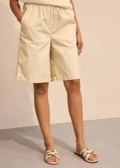 Bermudas papertouch de mezcla de algodón