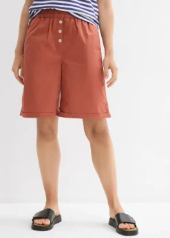 Bermudas papertouch de mezcla de algodón