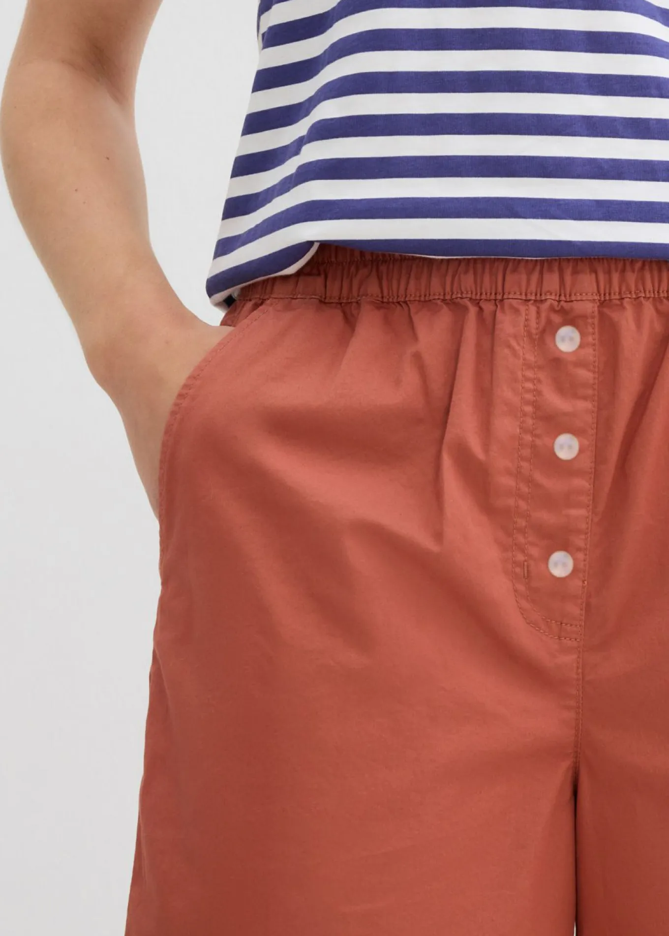 Bermudas papertouch de mezcla de algodón