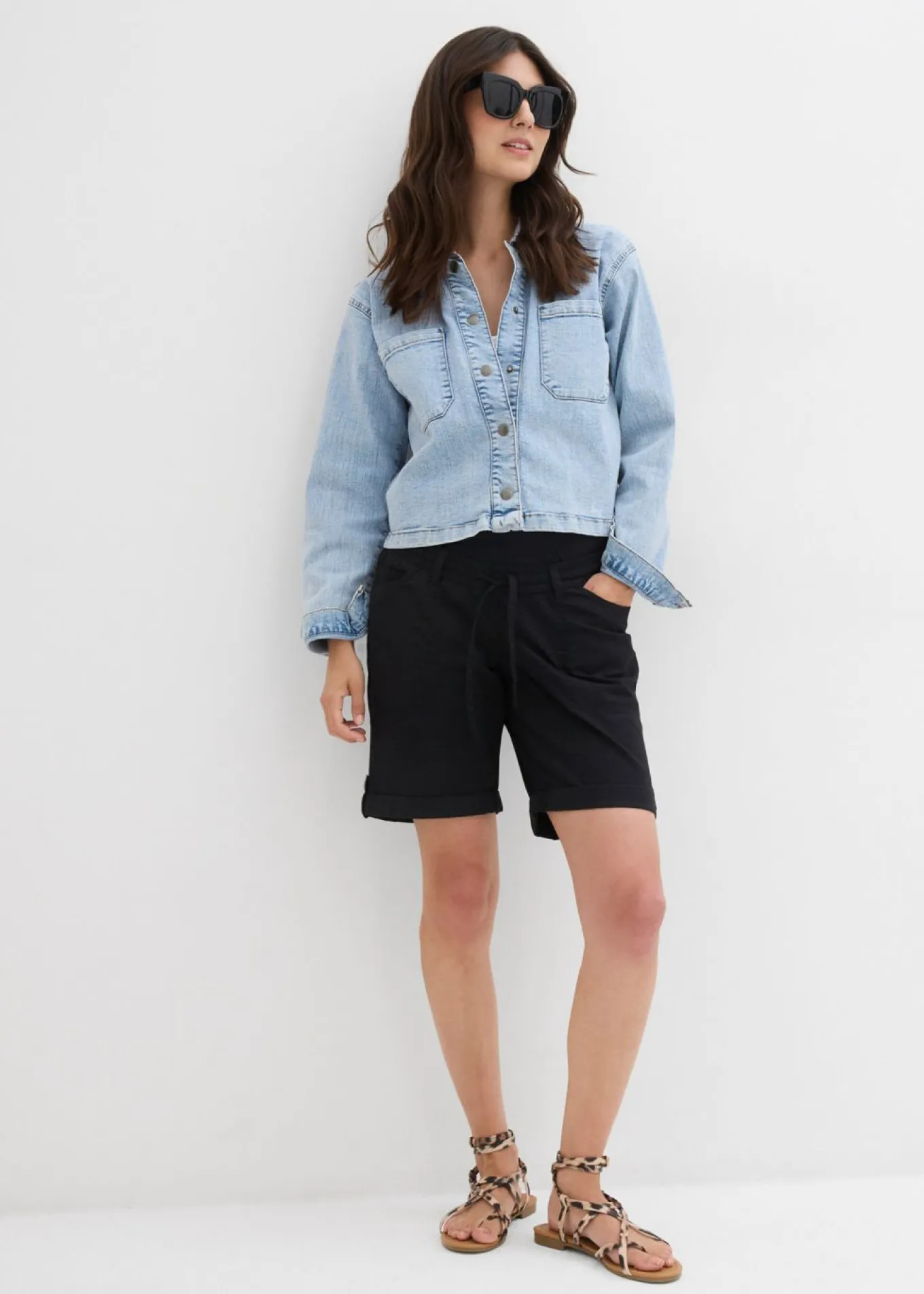 Bermudas premamá 2 en 1 convertibles en pantalón corto