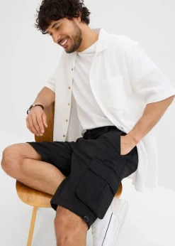 Bermudas tipo cargo con cinturilla elástica y corte regular