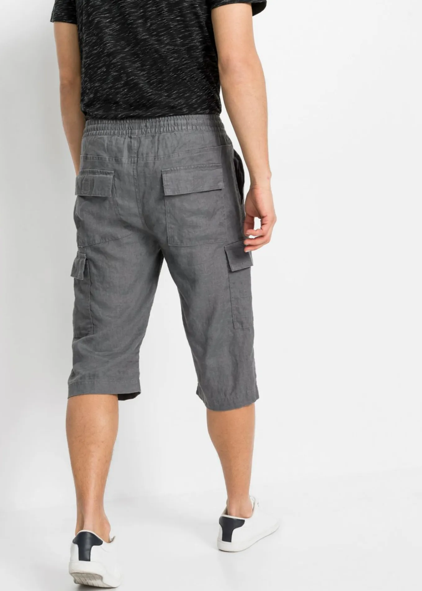 Bermudas tipo cargo con lino y corte regular