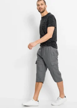 Bermudas tipo cargo con lino y corte regular