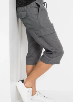 Bermudas tipo cargo con lino y corte regular