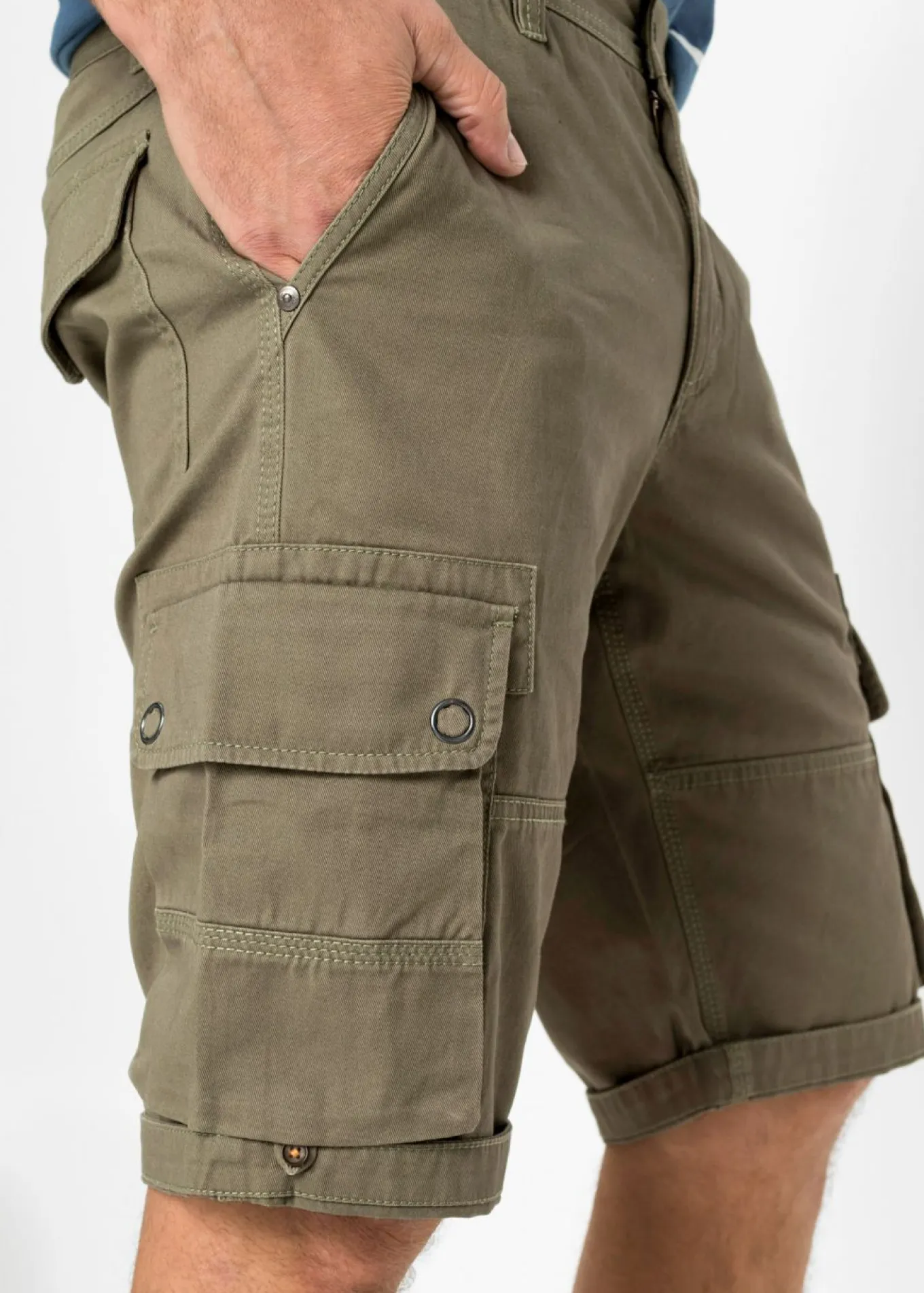 Bermudas tipo cargo de algodón puro con corte regular