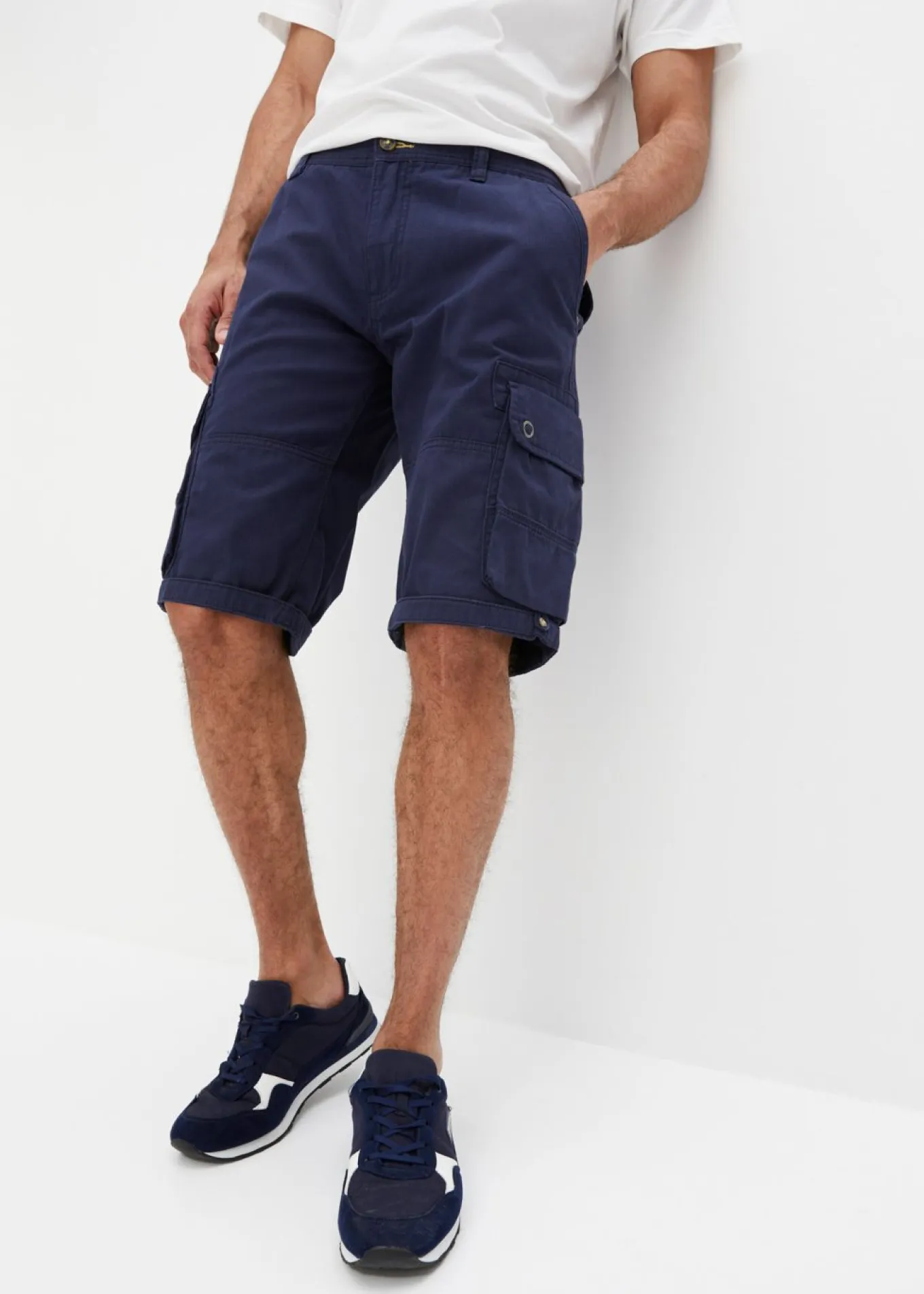 Bermudas tipo cargo de algodón puro con corte regular