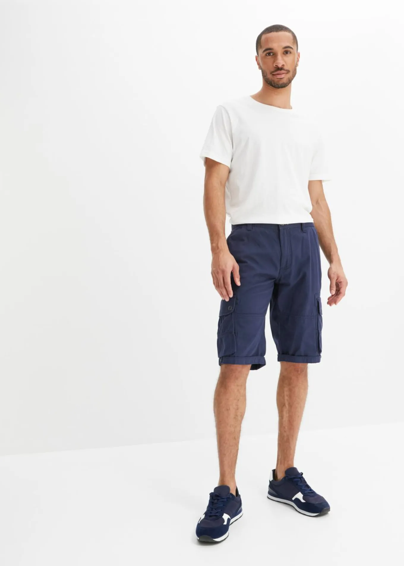 Bermudas tipo cargo de algodón puro con corte regular