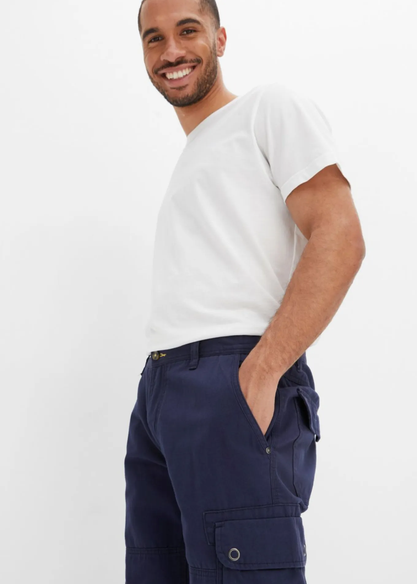 Bermudas tipo cargo de algodón puro con corte regular