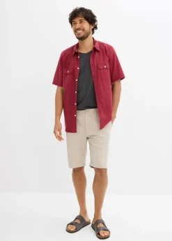 Bermudas tipo chino de algodón puro con corte recto