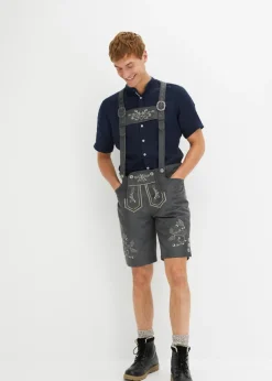 Bermudas tradicionales de piel sintética