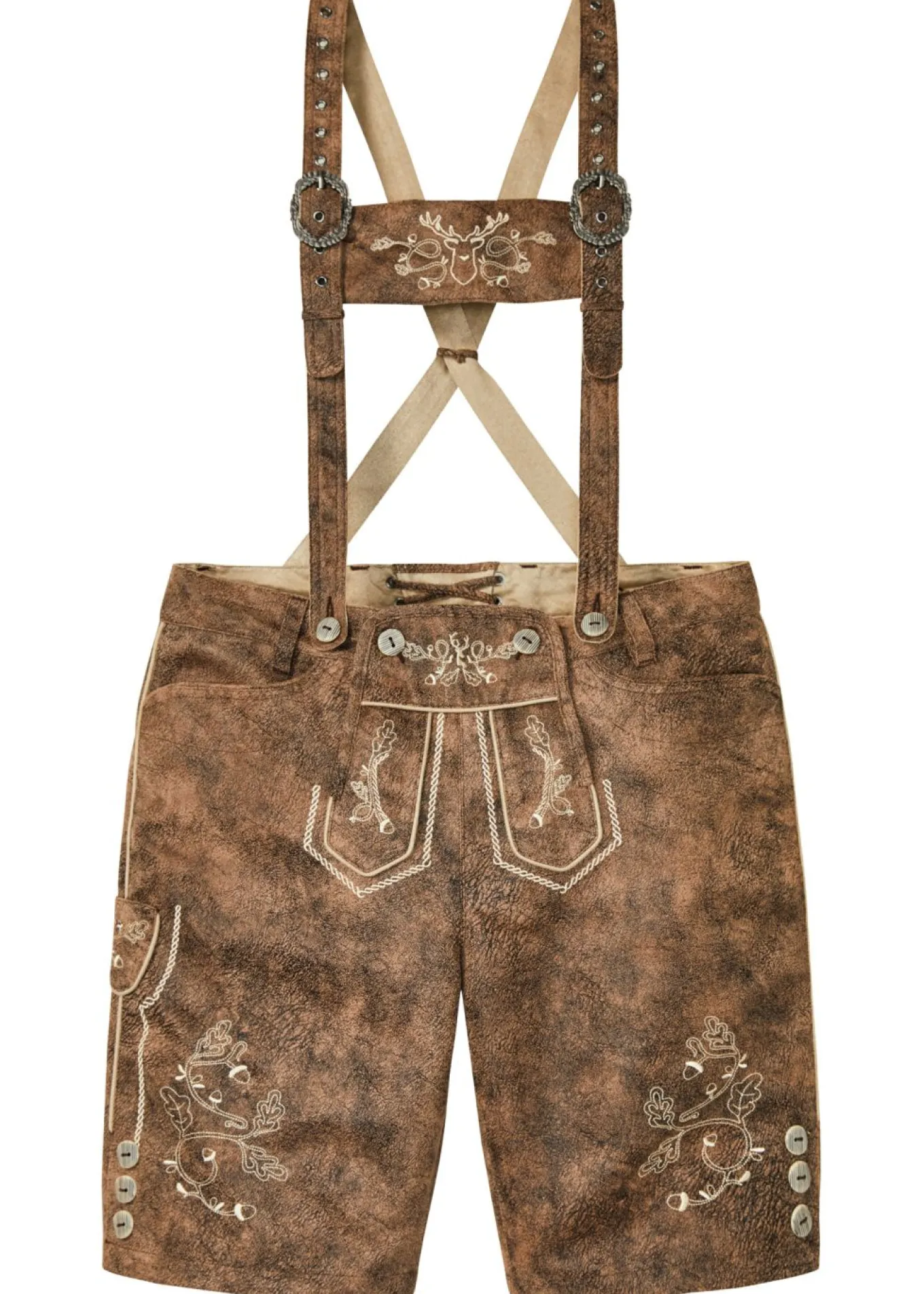 Bermudas tradicionales de piel sintética
