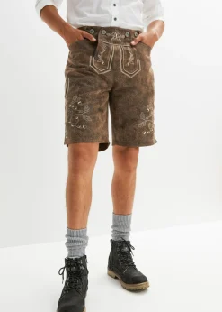 Bermudas tradicionales de piel sintética