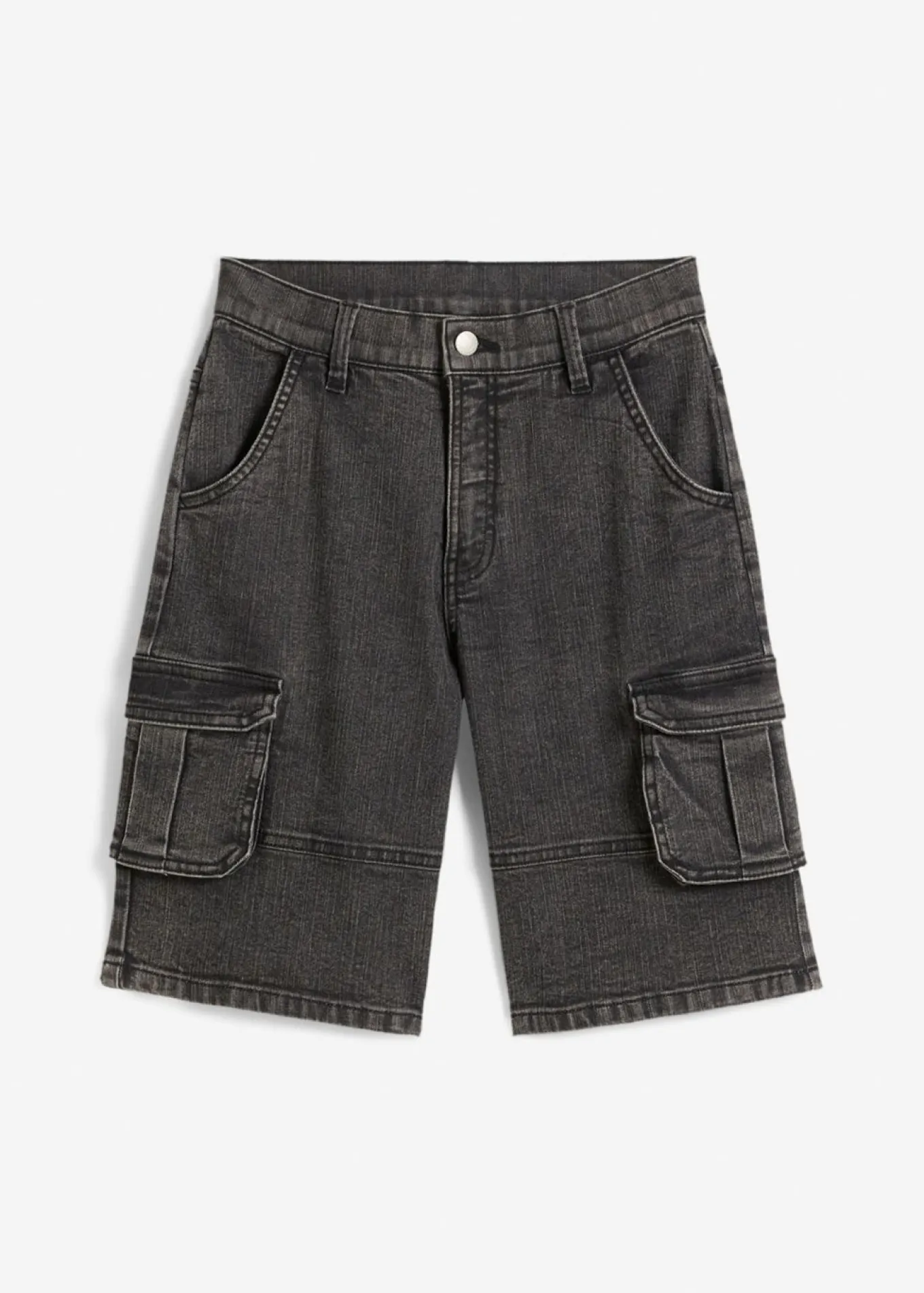 Bermudas vaqueras cargo con cintura ajustable, loose fit