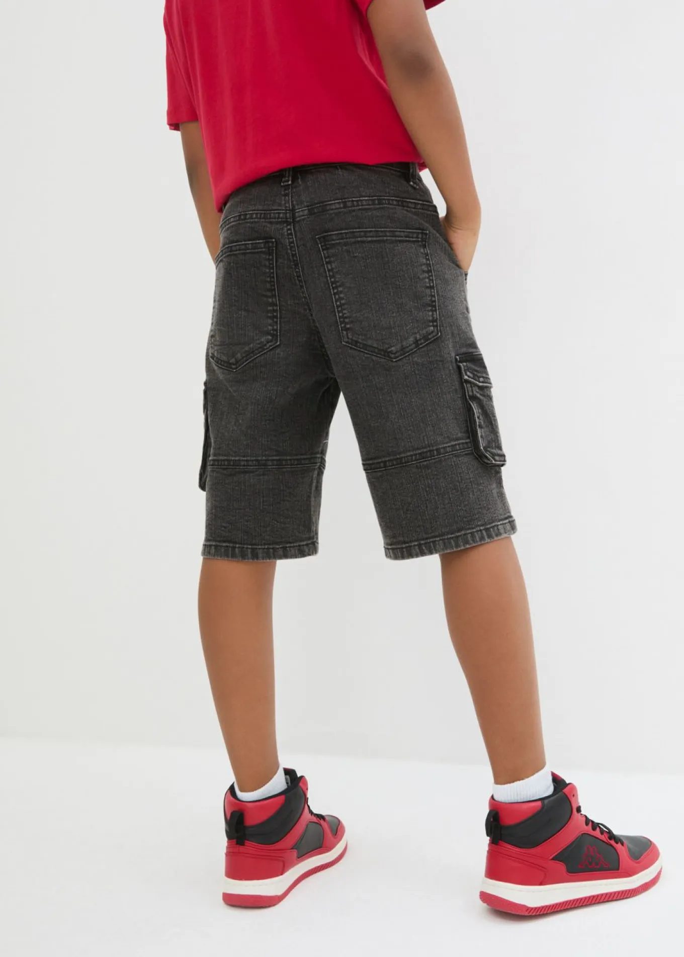 Bermudas vaqueras cargo con cintura ajustable, loose fit