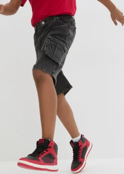Bermudas vaqueras cargo con cintura ajustable, loose fit