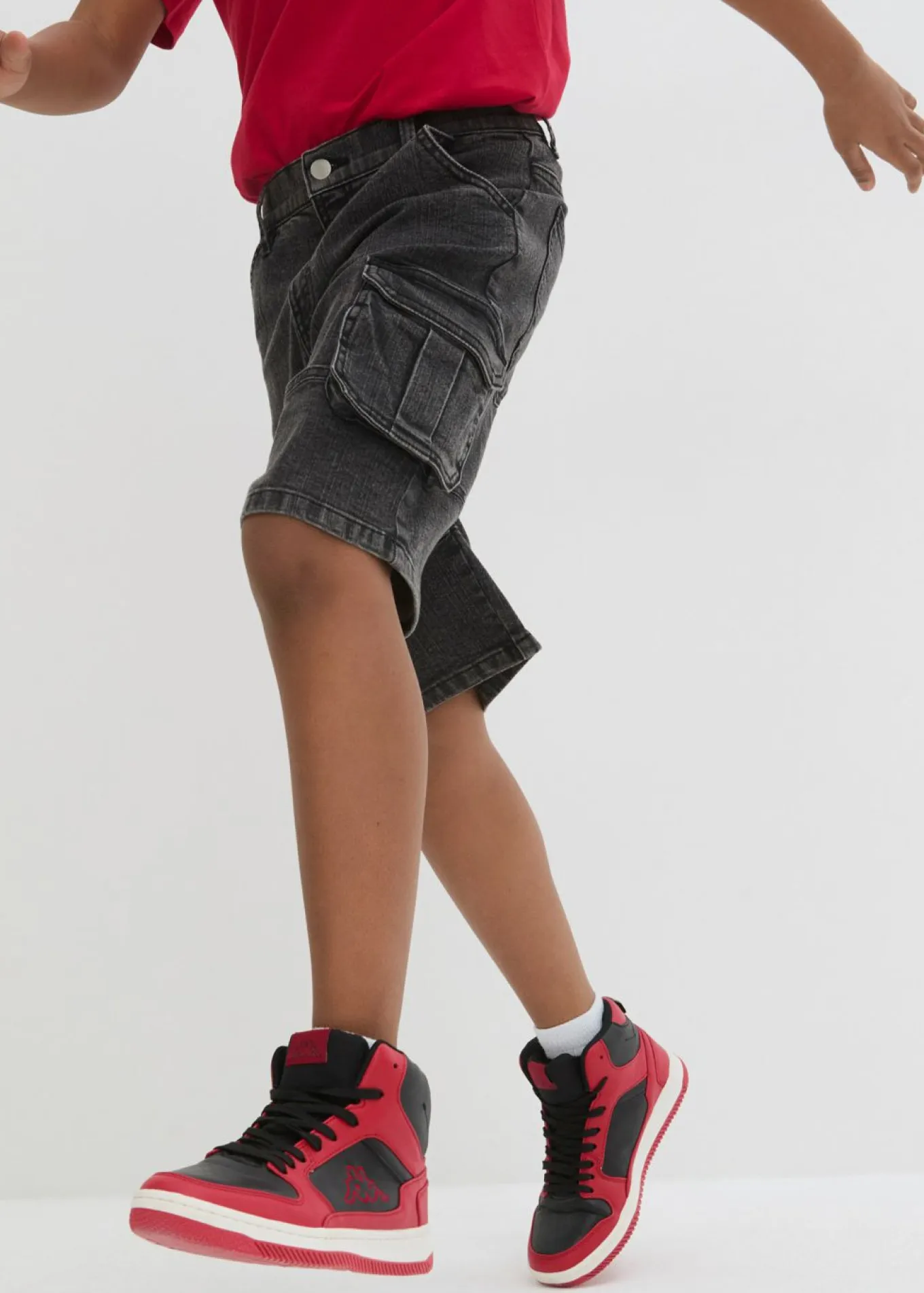 Bermudas vaqueras cargo con cintura ajustable, loose fit