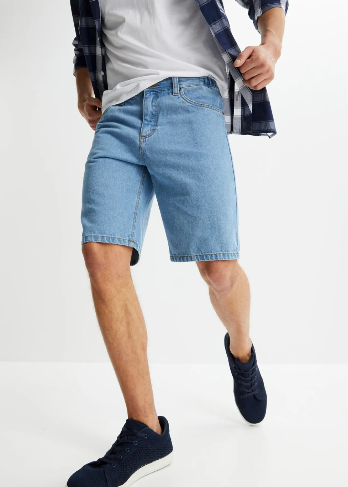 Bermudas vaqueras con cintura elástica, classic fit