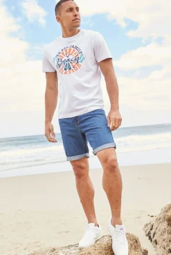 Bermudas vaqueras con cintura elástica, classic fit