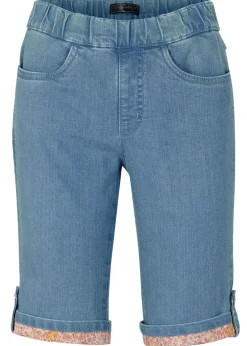 Bermudas vaqueras con dobladillo de color