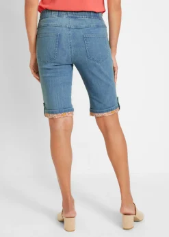 Bermudas vaqueras con dobladillo de color