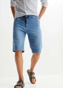 Bermudas vaqueras de chándal con corte cómodo y regular