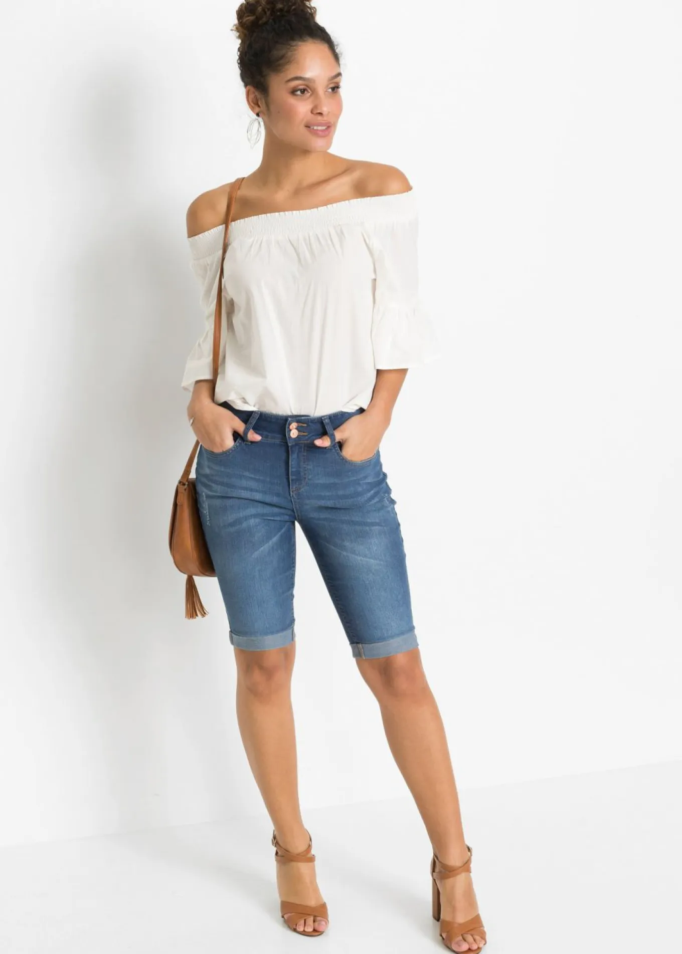 Bermudas vaqueras de talle medio