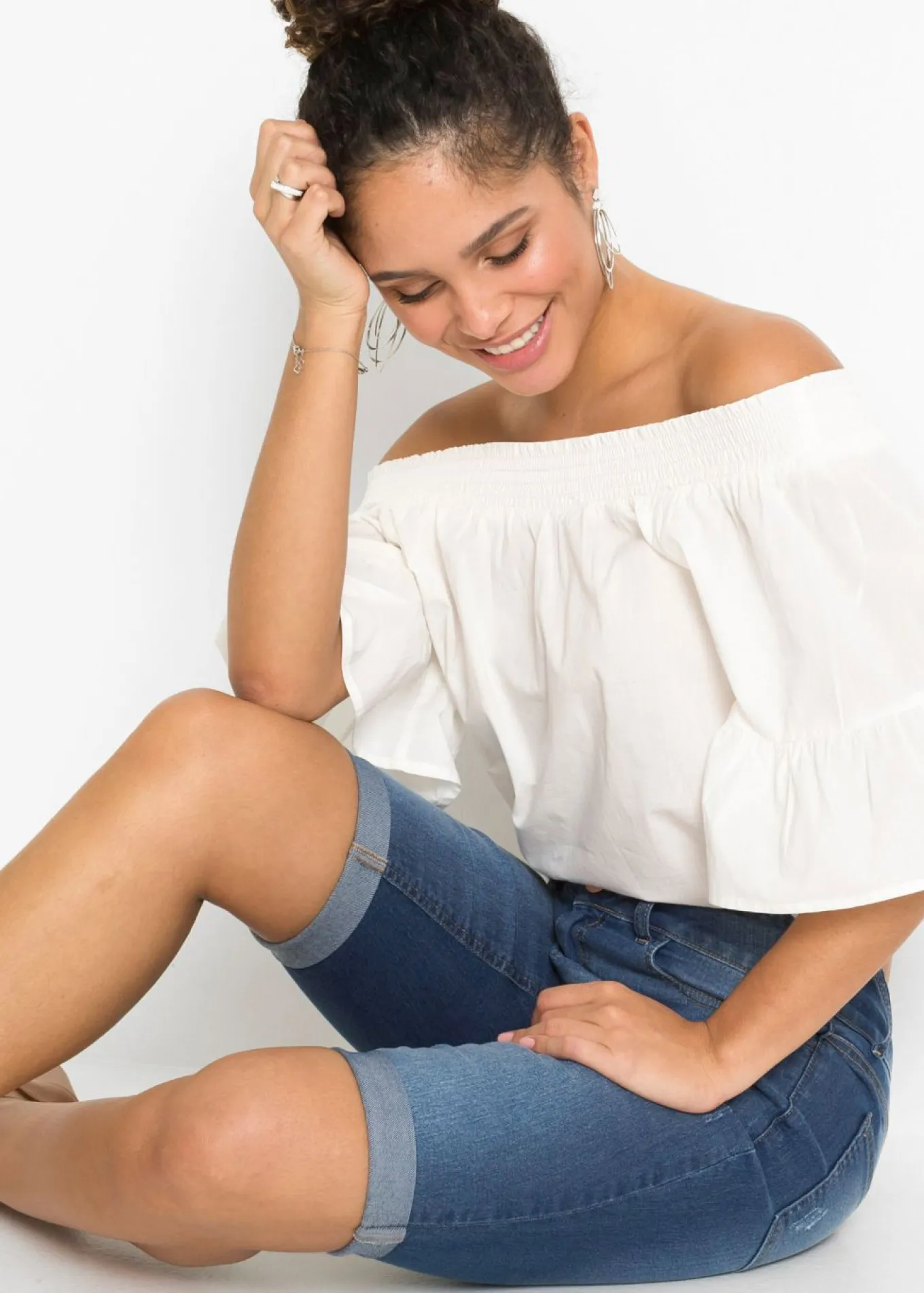 Bermudas vaqueras de talle medio
