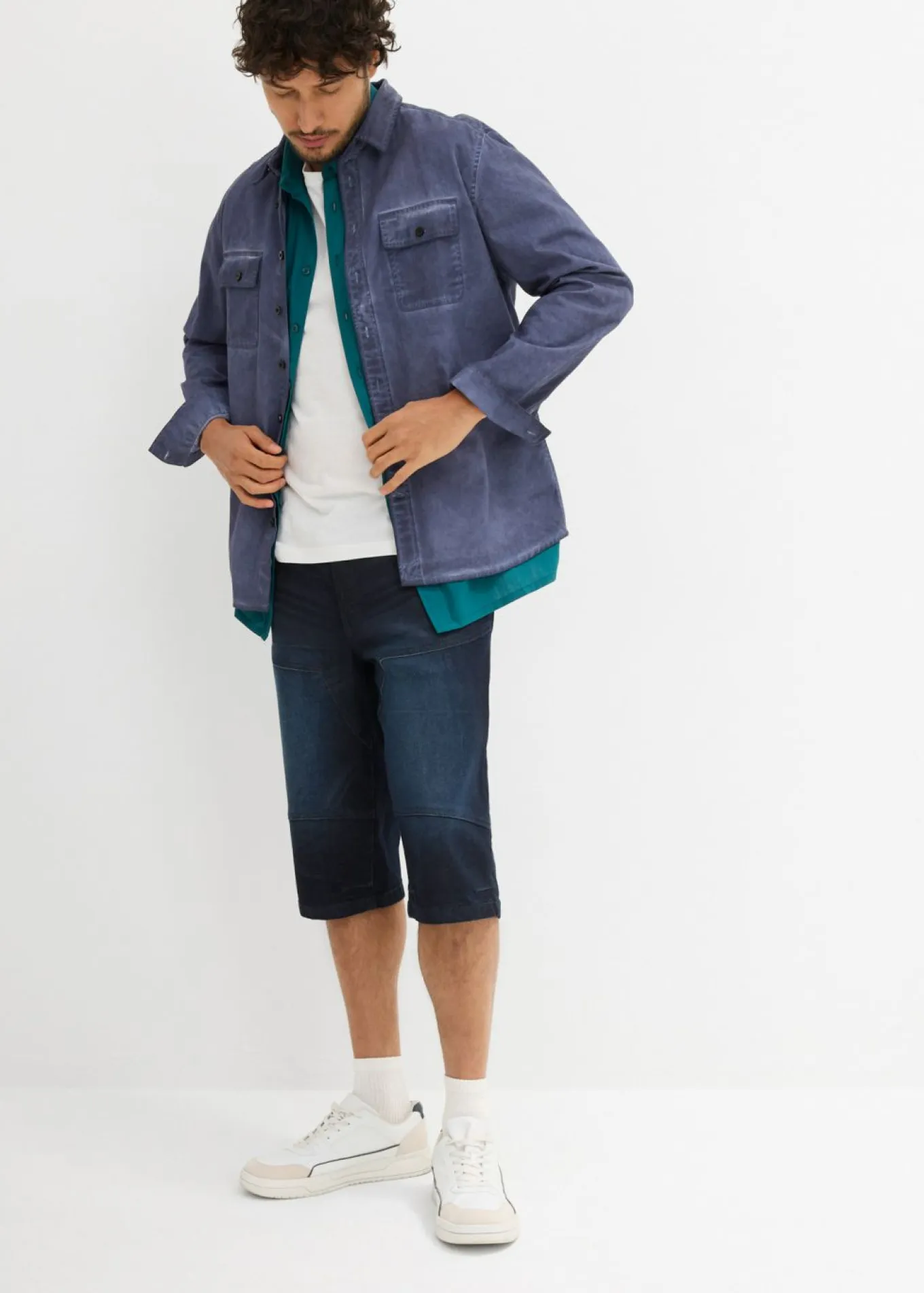 Bermudas vaqueras elásticas, regular fit