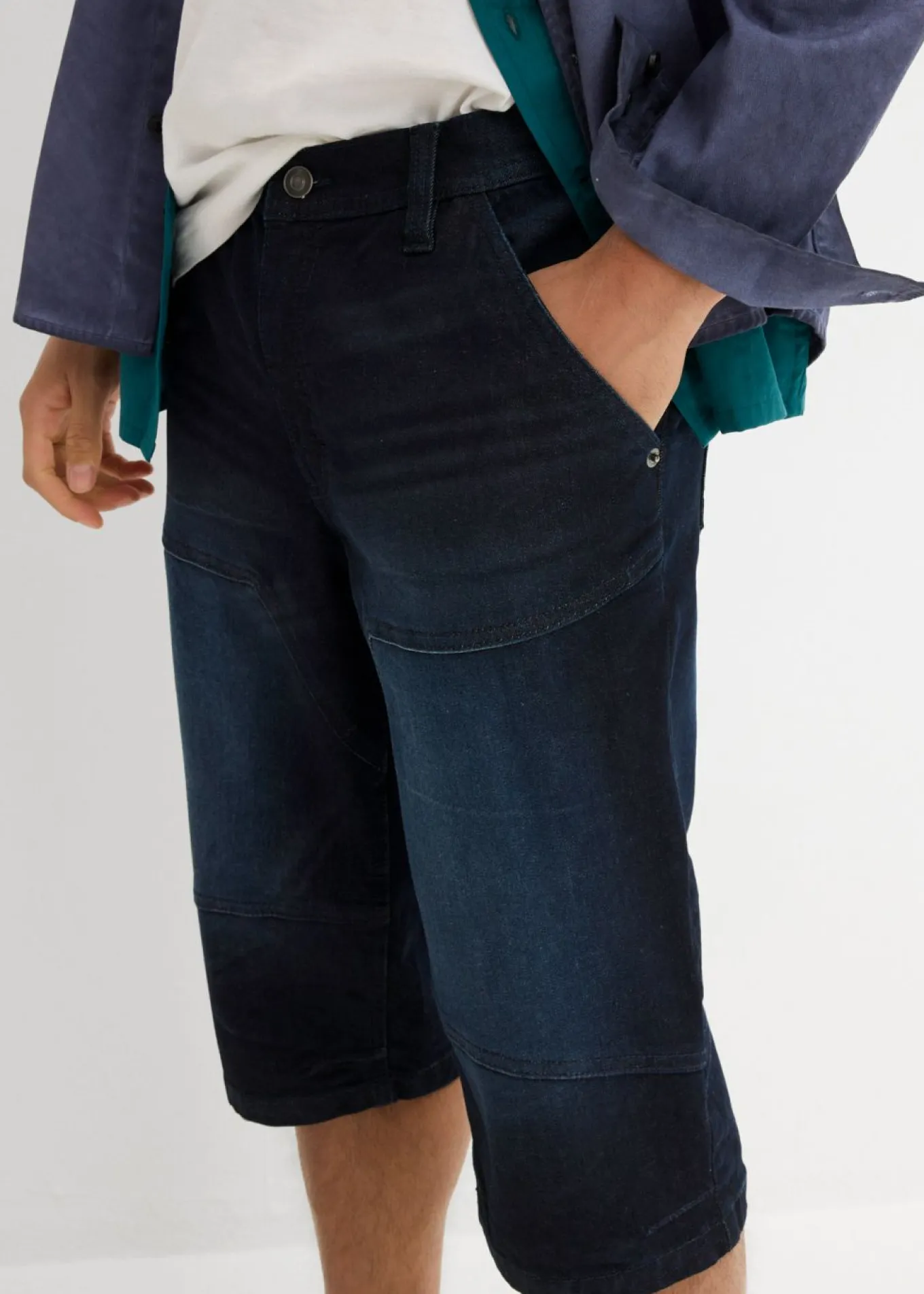 Bermudas vaqueras elásticas, regular fit