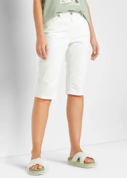 Bermudas vaqueras, elásticas, con bajo enrollado