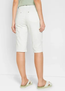 Bermudas vaqueras, elásticas, con bajo enrollado