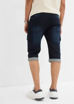 Bermudas vaqueras elásticas tipo cargo con corte regular