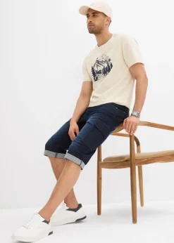 Bermudas vaqueras elásticas tipo cargo con corte regular