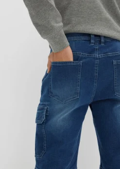 Bermudas vaqueras elásticas tipo cargo con corte regular