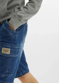 Bermudas vaqueras elásticas tipo cargo con corte regular
