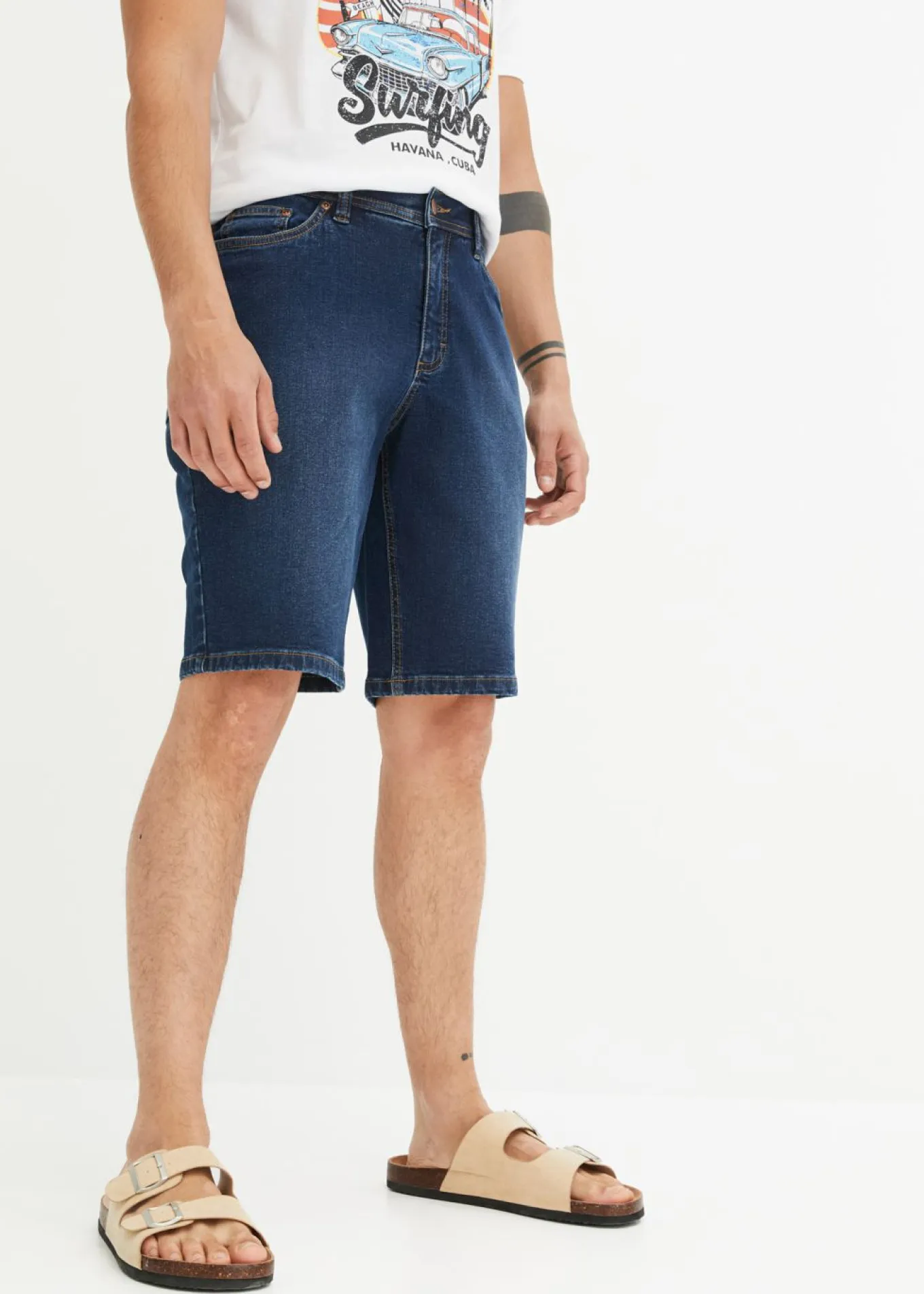 Bermudas vaqueras elásticas con corte normal (2 unidades)