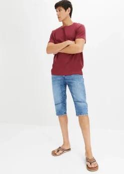 Bermudas vaqueras elásticas largas y ligeras, regular fit