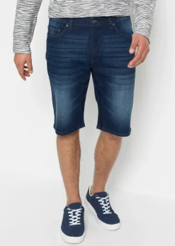 Bermudas vaqueras elásticas con entrepierna reforzada y corte regular