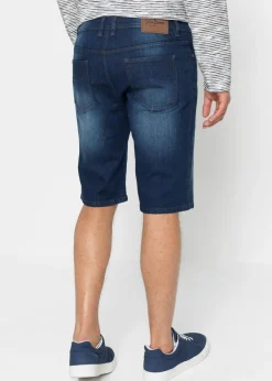 Bermudas vaqueras elásticas con entrepierna reforzada y corte regular