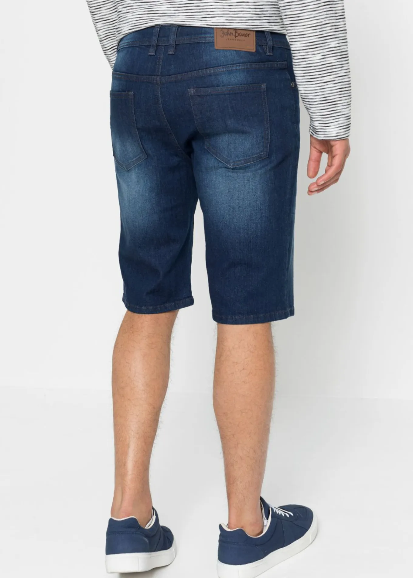 Bermudas vaqueras elásticas con entrepierna reforzada y corte regular