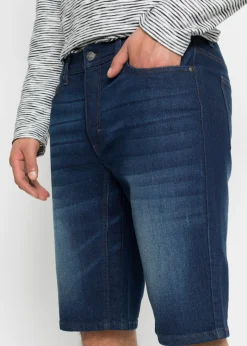 Bermudas vaqueras elásticas con entrepierna reforzada y corte regular