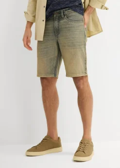 Bermudas vaqueras elásticas, lavadas, regular fit