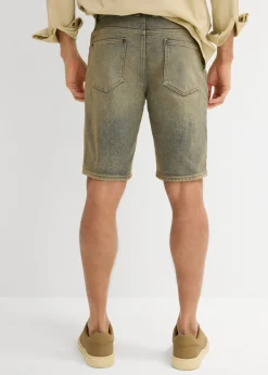 Bermudas vaqueras elásticas, lavadas, regular fit