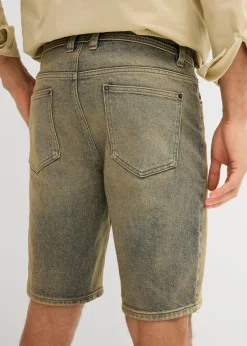 Bermudas vaqueras elásticas, lavadas, regular fit