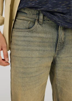 Bermudas vaqueras elásticas, lavadas, regular fit