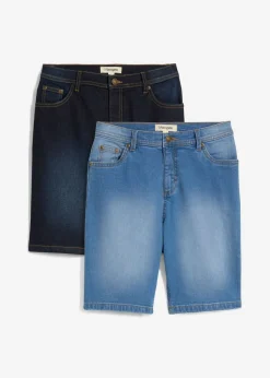 Bermudas vaqueras elásticas con corte normal (2 unidades)